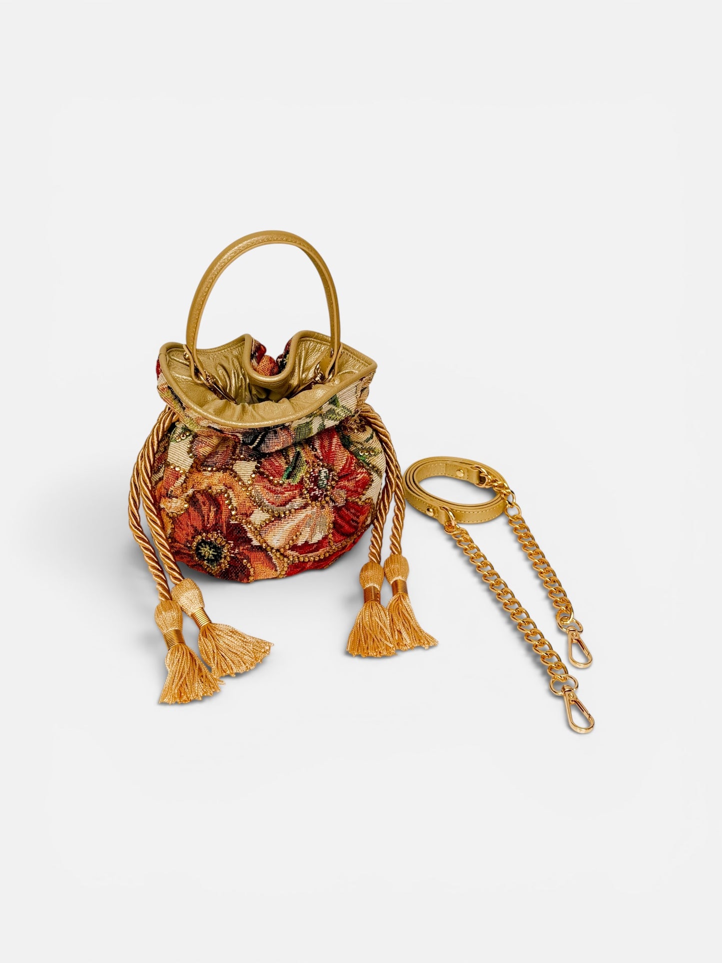 BOUCHER BUCKET BAG FLORES AMARILLAS