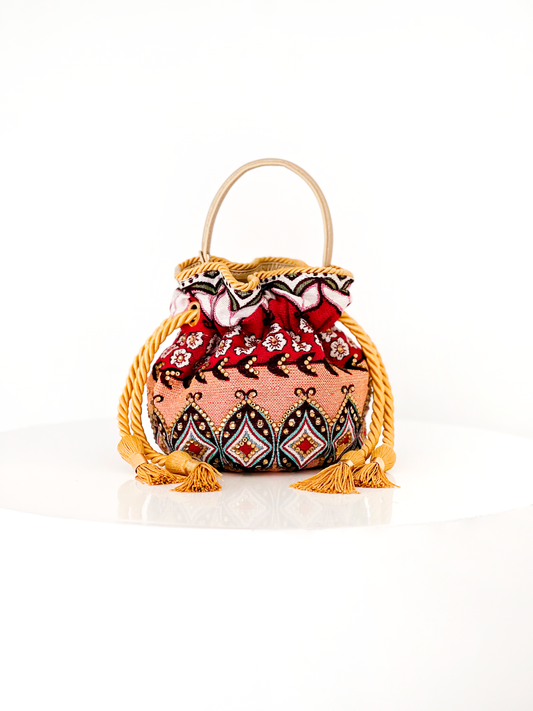Boucher Bucket Bag - arabesco rojo