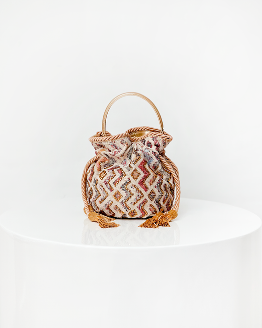 BOUCHER BUCKET BAG - ZIG ZAG ROSADO