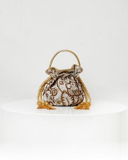 BOUCHER BUCKET BAG FLORES BEIGE