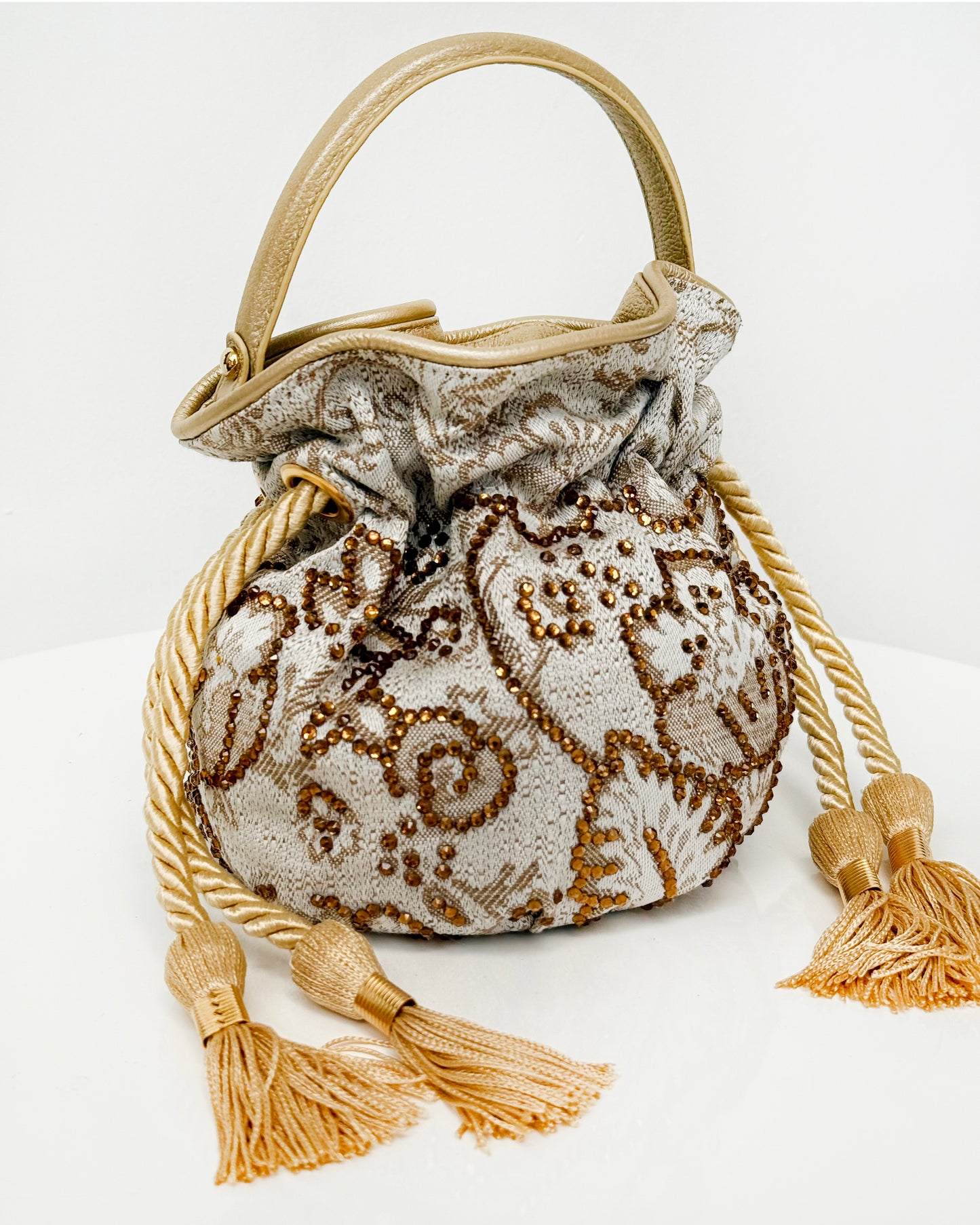 BOUCHER BUCKET BAG FLORES BEIGE
