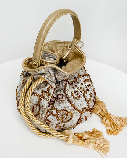 BOUCHER BUCKET BAG FLORES BEIGE