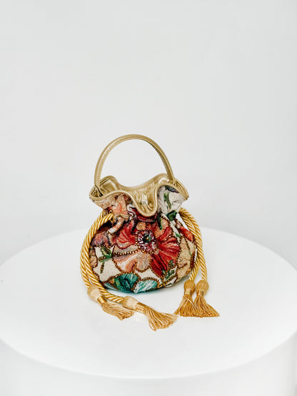 BOUCHER BUCKET BAG FLORES AMARILLAS