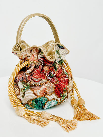 BOUCHER BUCKET BAG FLORES AMARILLAS