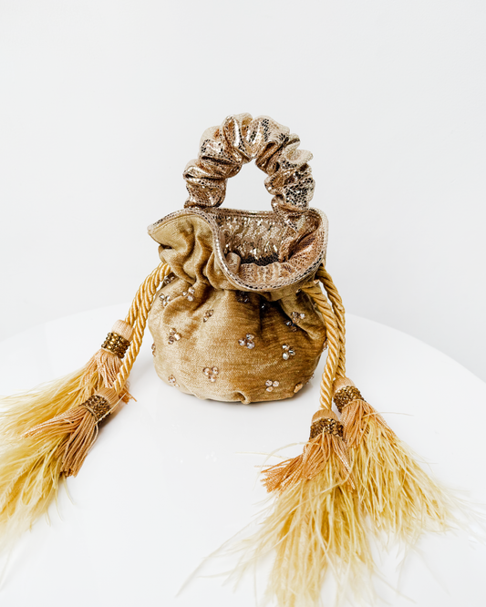 MINI BOUCHER PLUMAS DORADA