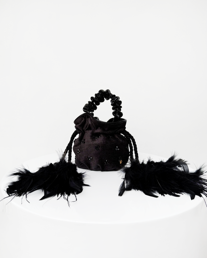 MINI BOUCHER PLUMAS NEGRO