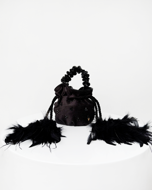 MINI BOUCHER PLUMAS NEGRO
