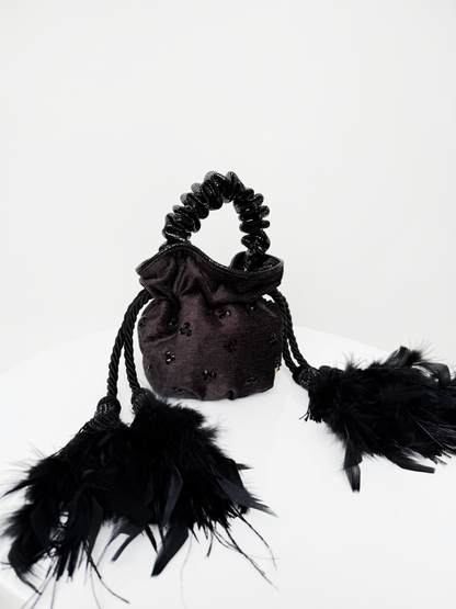 MINI BOUCHER PLUMAS NEGRO