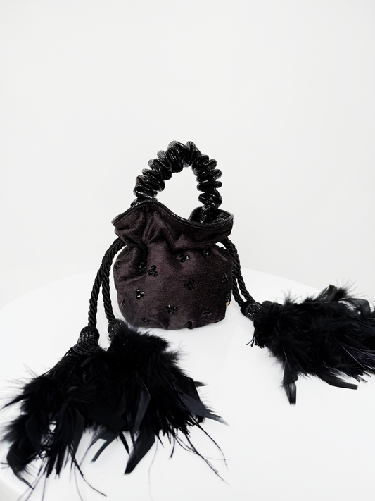 MINI BOUCHER PLUMAS NEGRO