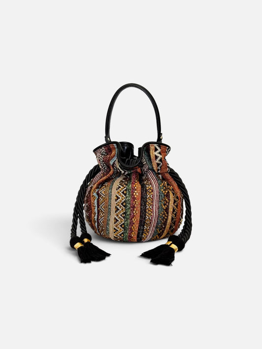 BOUCHER BUCKET BAG RAYAS NEGRAS
