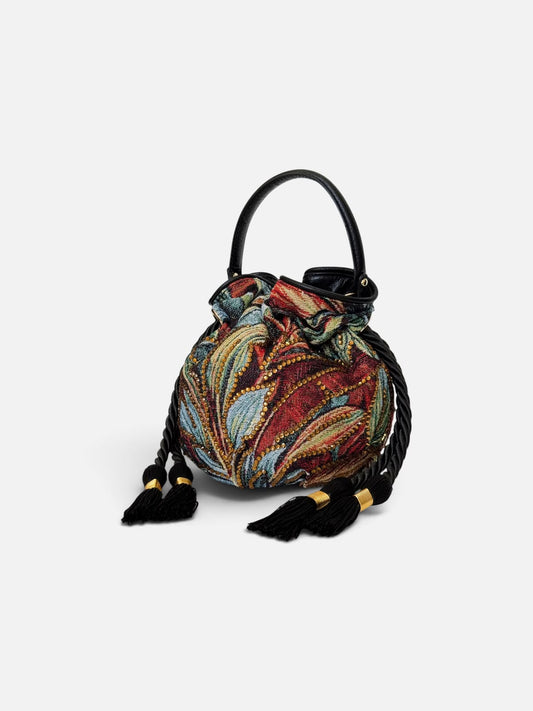 BOUCHER BUCKET BAG FLORES NEGRO